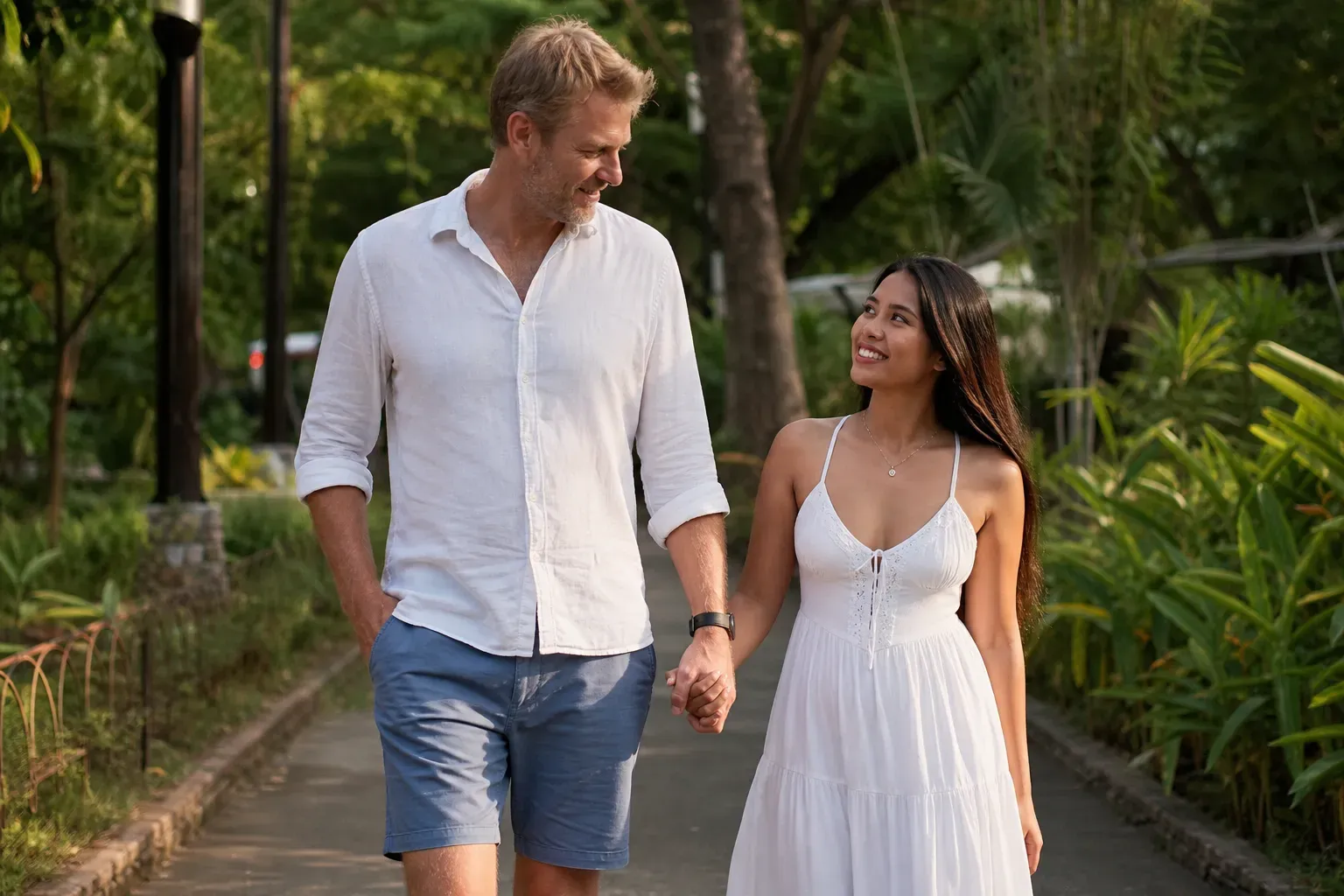 A couple building trust through honest online Filipina dating conversations