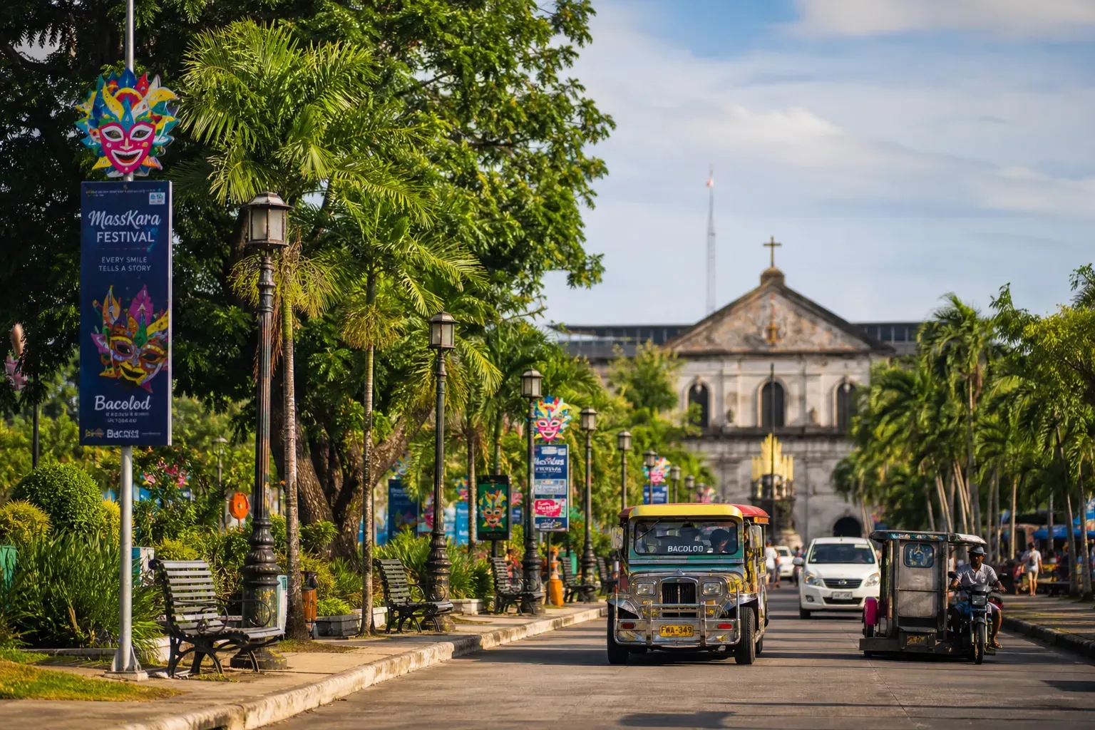 A Bacolod dating guide scene near Lacson Street, the Capitol area, and local food spots