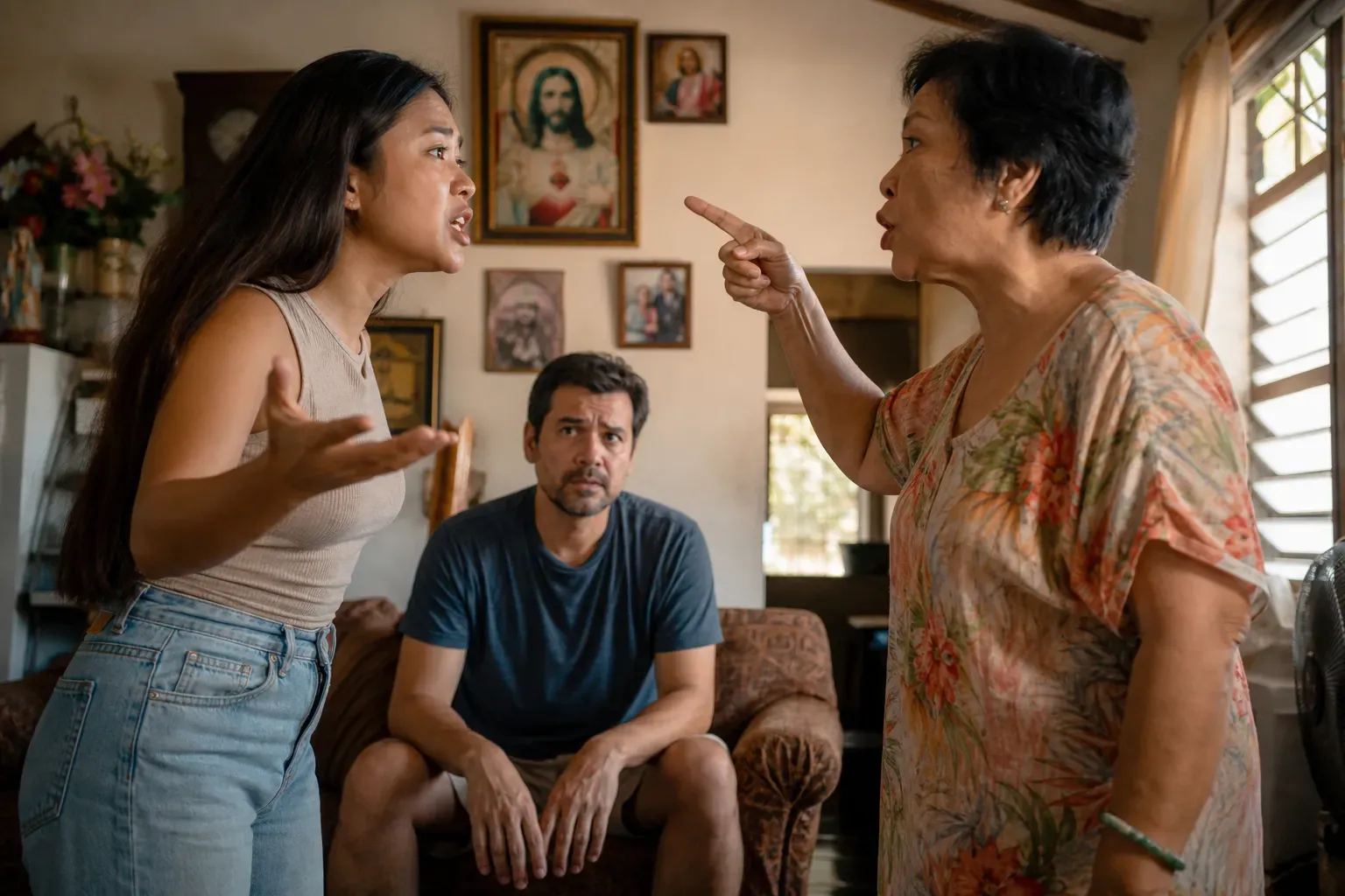 Editorial scene representing family connection in Filipino dating culture