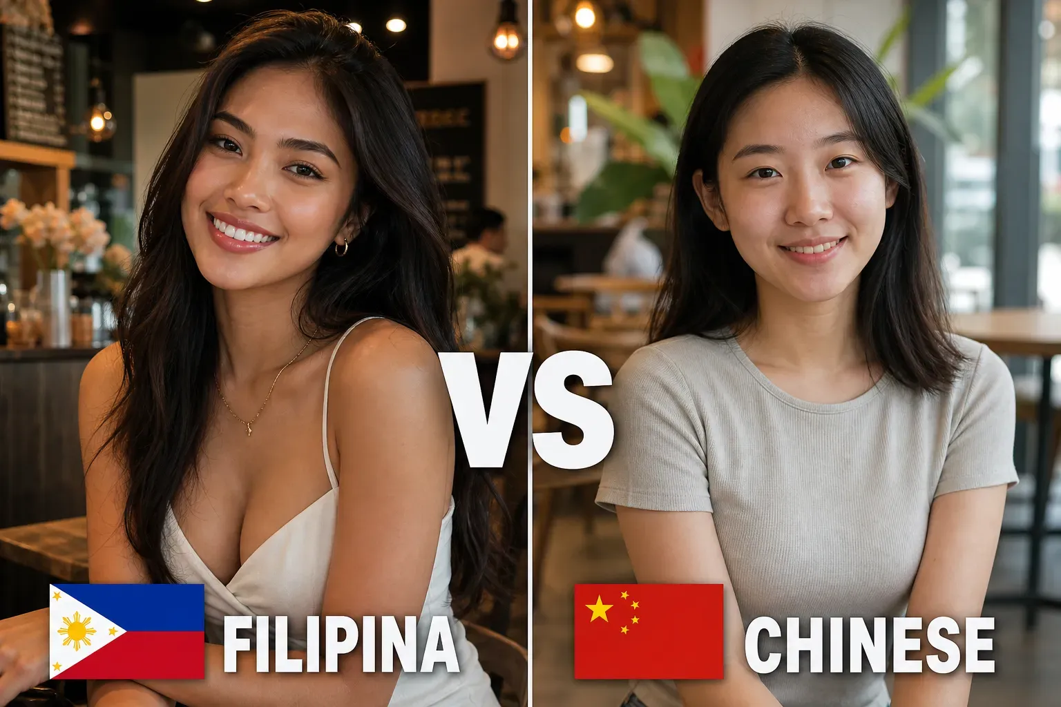 Filipina vs Chinese dating culture comparison visual