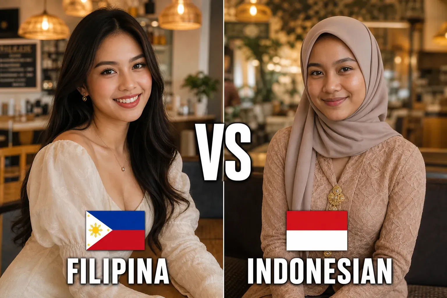 Filipina vs Indonesian dating culture comparison visual