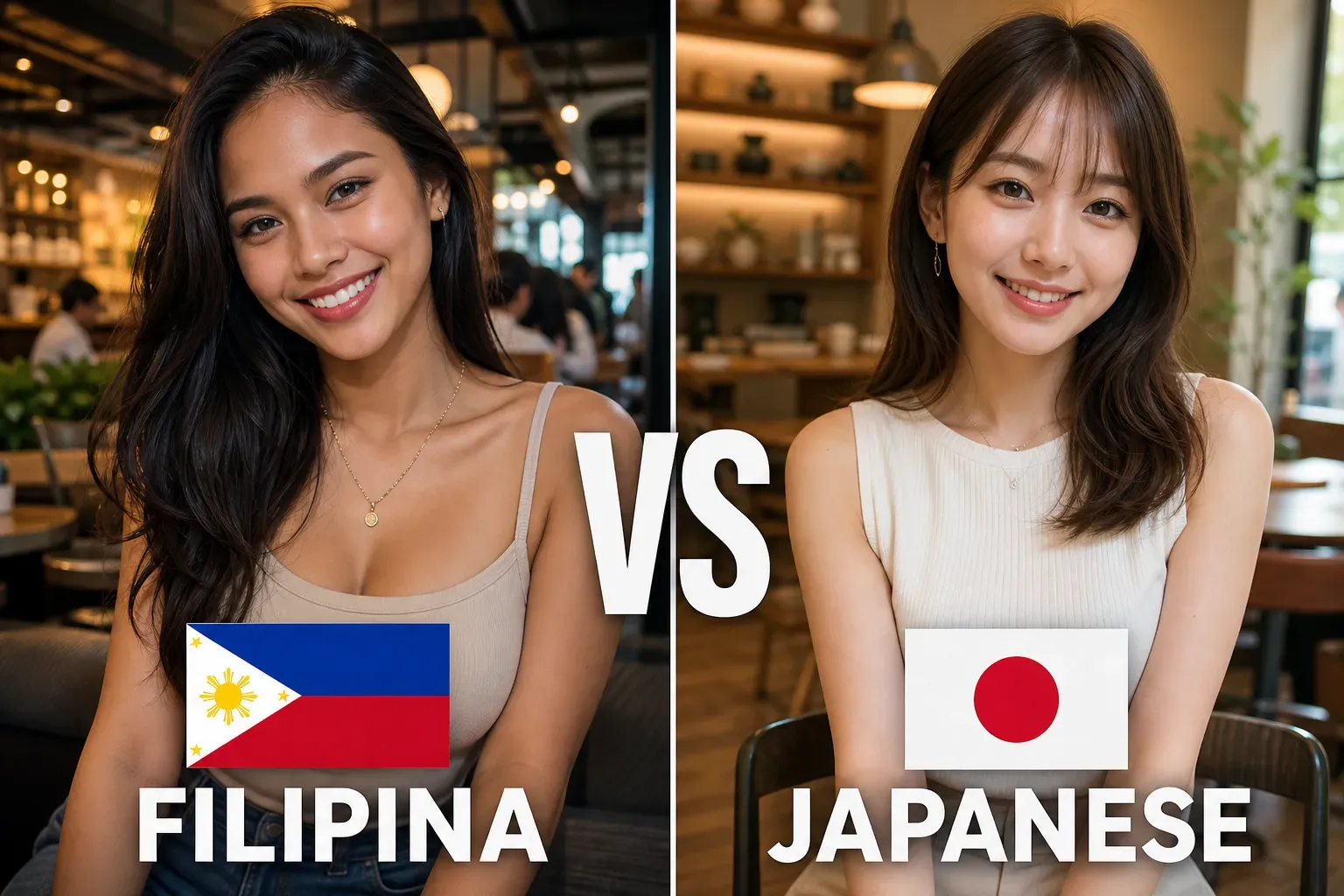Filipina vs Japanese dating culture comparison visual