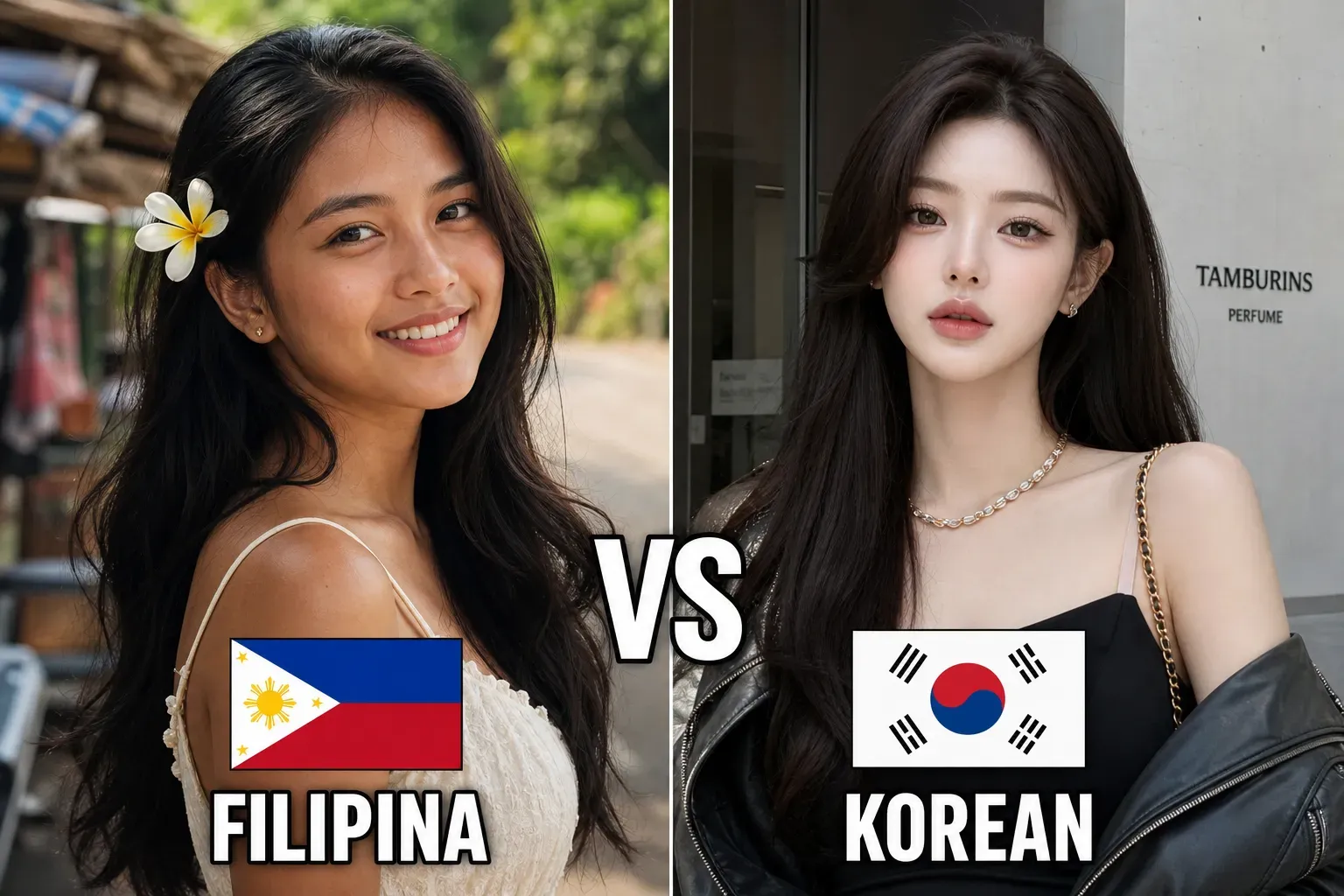 Filipina vs Korean dating culture comparison visual
