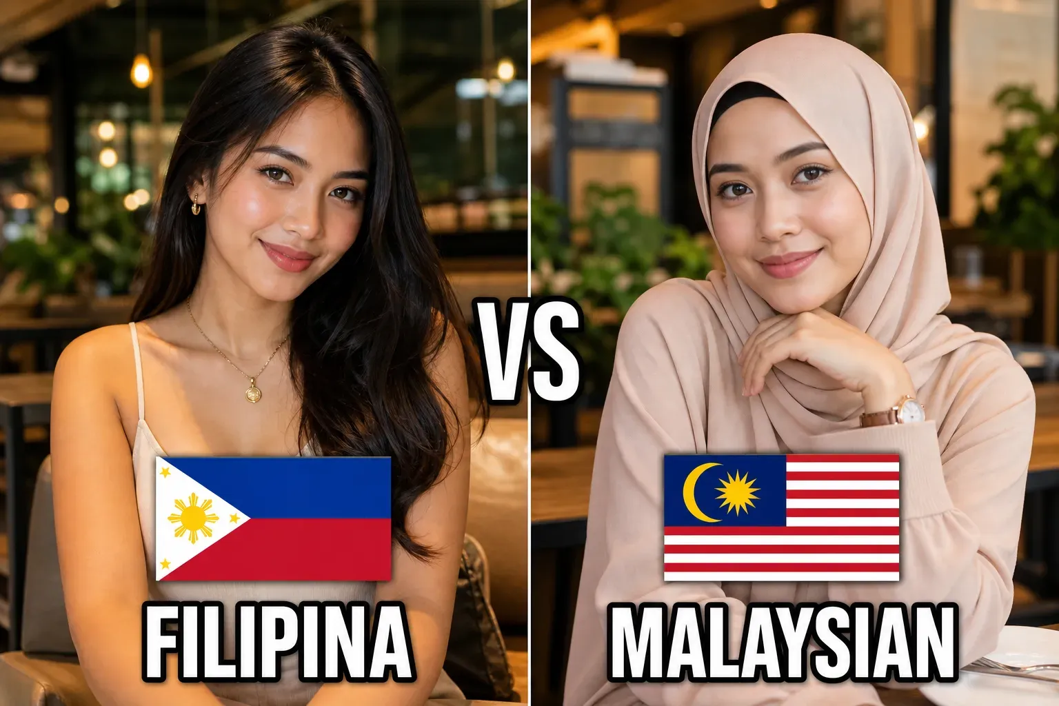 Filipina vs Malaysian dating culture comparison visual