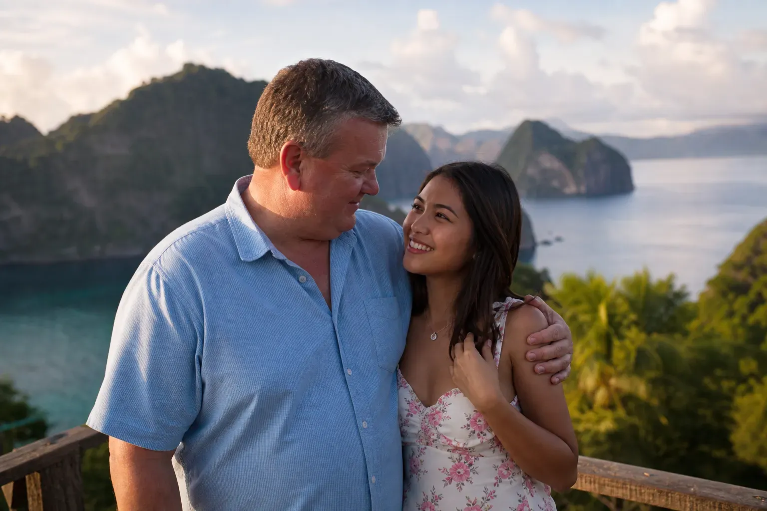 A couple planning a long-term Filipina relationship across travel, family, and distance